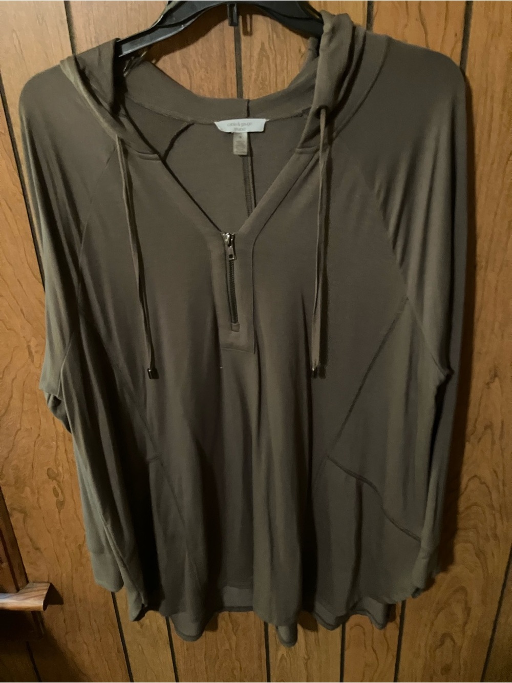 Cable & Gauge Studio Olive Green Knit Top